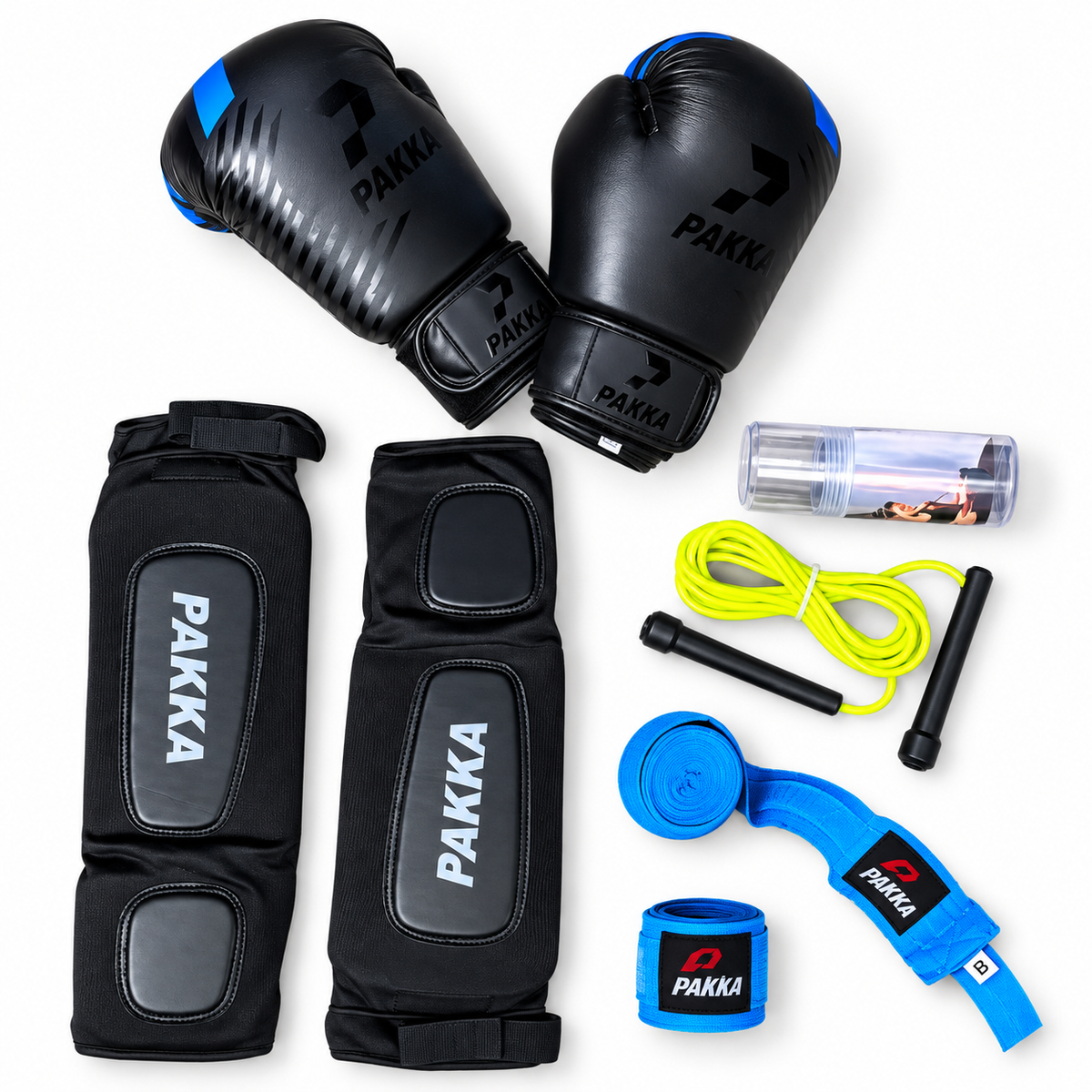 Pack Boxe Complet – Gants + Protège-Tibias + Corde & Accessoires