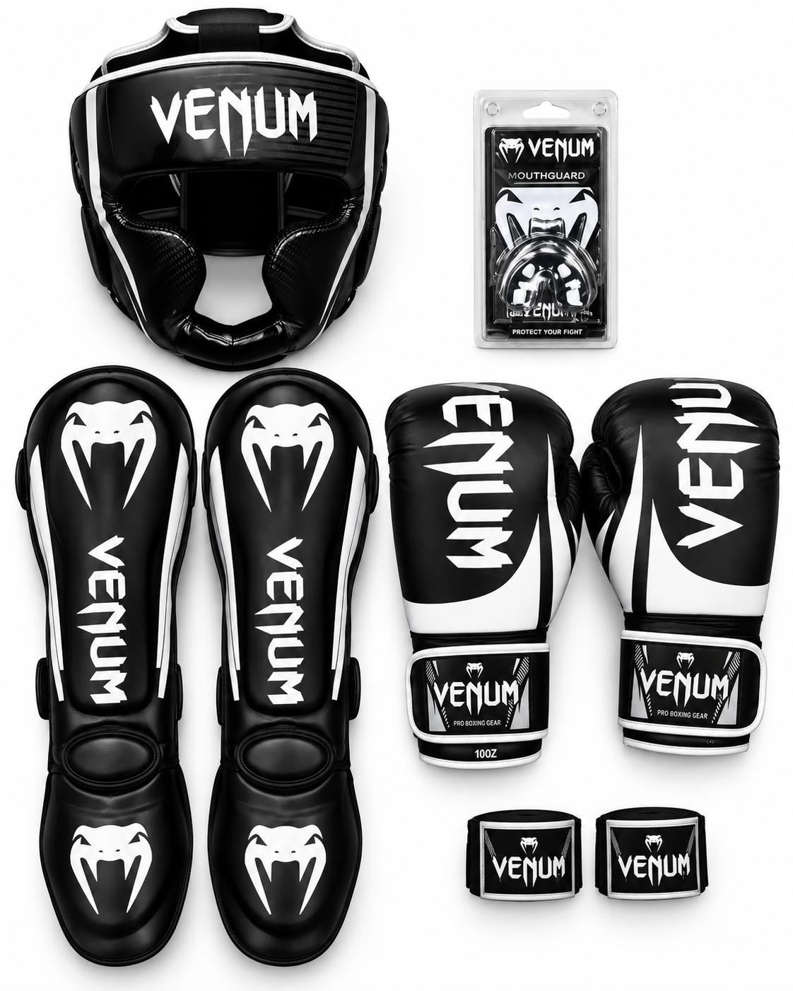 Pack Boxe Venum Complet – Gants, Protège-Tibias, Casque & Accessoires