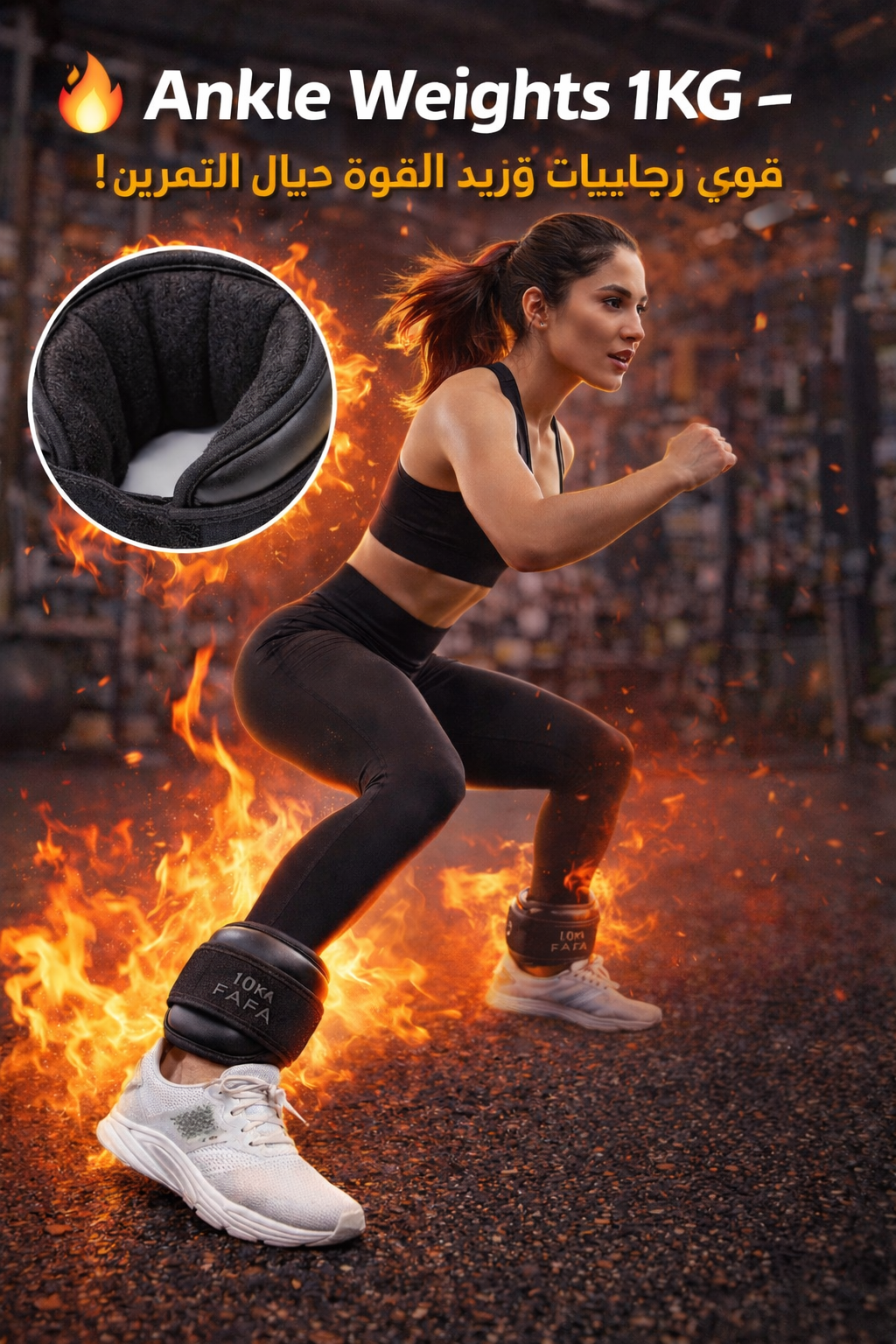 FAFA Ankle Weights – أوزان الكاحل لزيادة القوة وحرق الدهون (1KG)