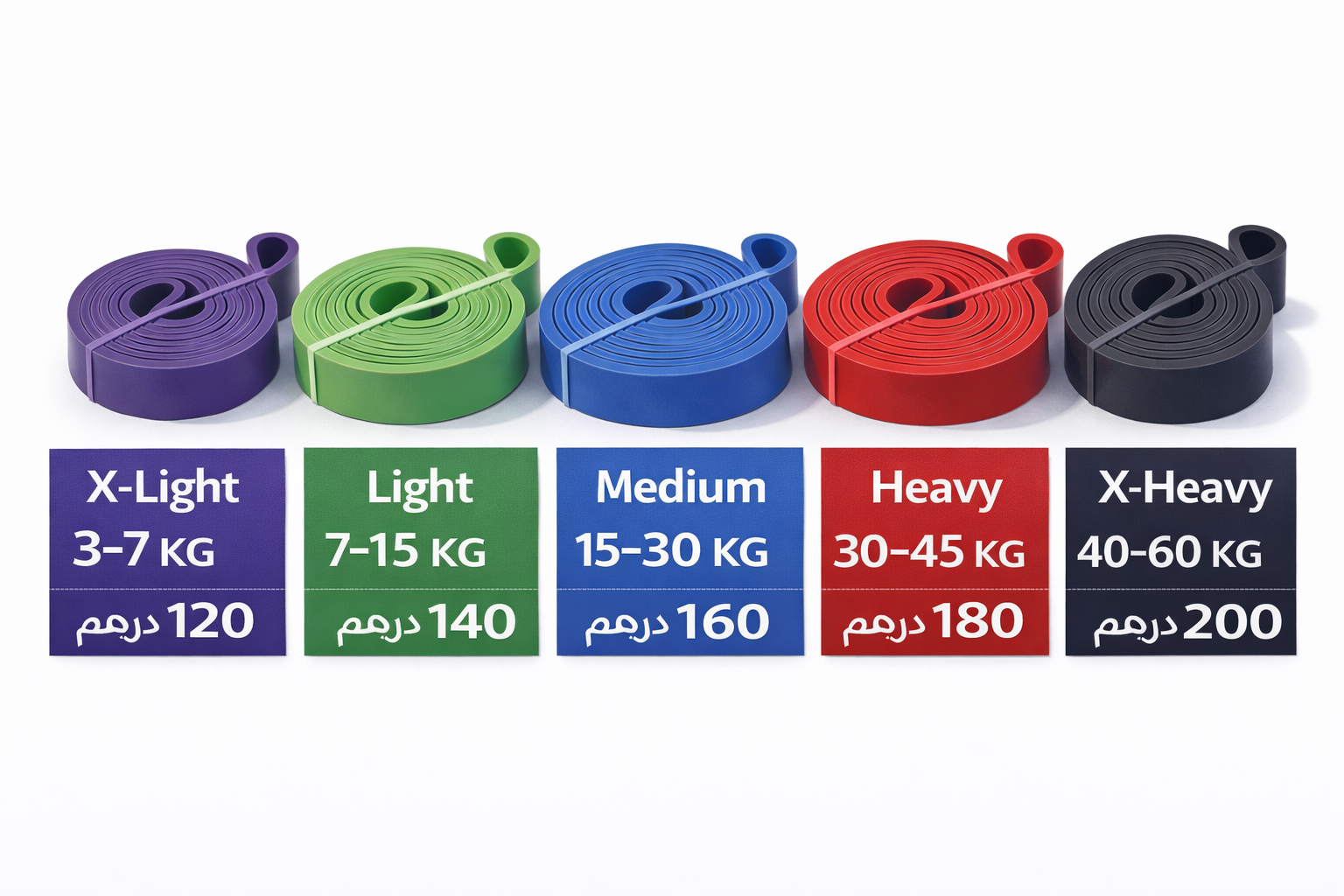 SUPER BANDS – Resistance Fitness Bands (X-Light to X-Heavy)