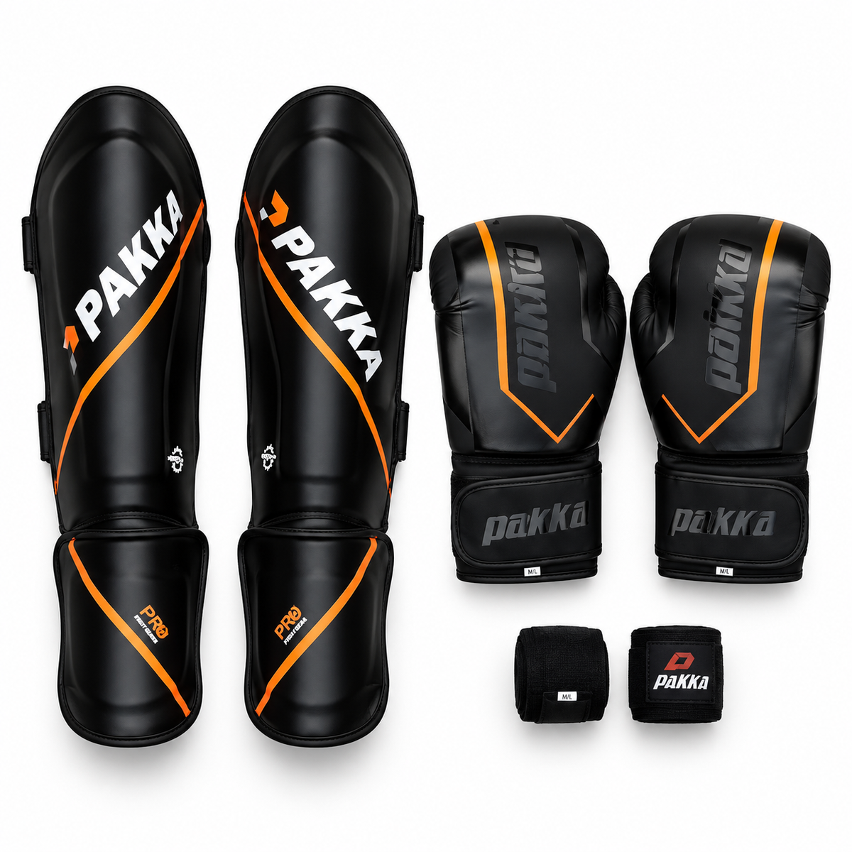 Pack Boxe PAKKA – Gants + Protège-Tibias