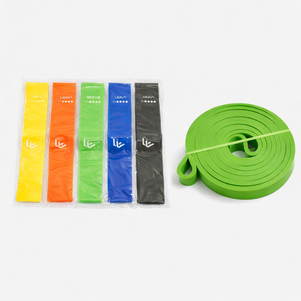 Pack Fitness Complet – 5 Mini Bands + Super Band Light (7–15 KG)