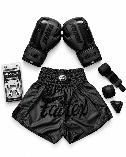 Pack Boxe & Muay Thaï Complet – Gants, Short, Protège-dents & Bandes