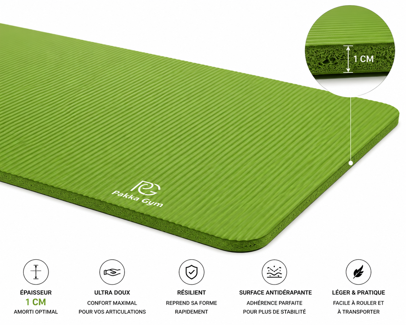 Tapis Fitness Premium 1CM – Ultra Soft & Antidérapant